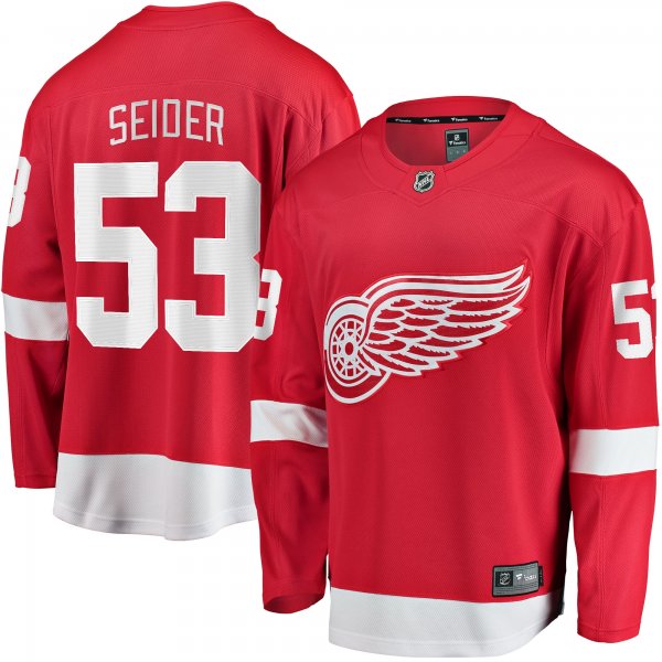 Men's Detroit Red Wings Moritz Seider Fanatics Red Home Breakaway Player Jersey