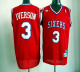 Men's Philadelphia 76ers #3 Allen Iverson Red Throwback Stitched NBA Jersey