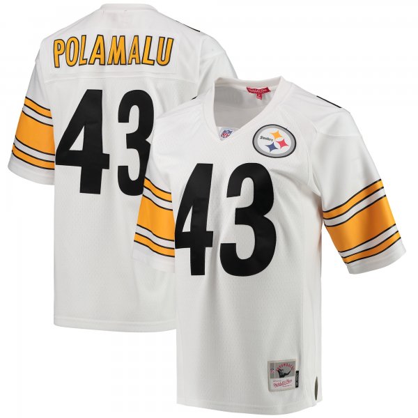 Women's Pittsburgh Steelers Troy Polamalu Mitchell & Ness White 2005 Legacy Replica Team Jersey