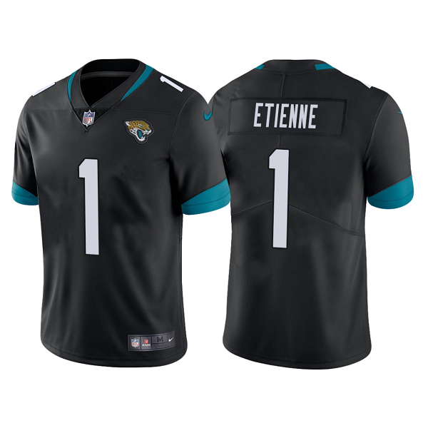 Men's Nike Jacksonville Jaguars #1 Travis Etienne 2021 NFL Draft Black Vapor Untouchable Limited Stitched Jersey