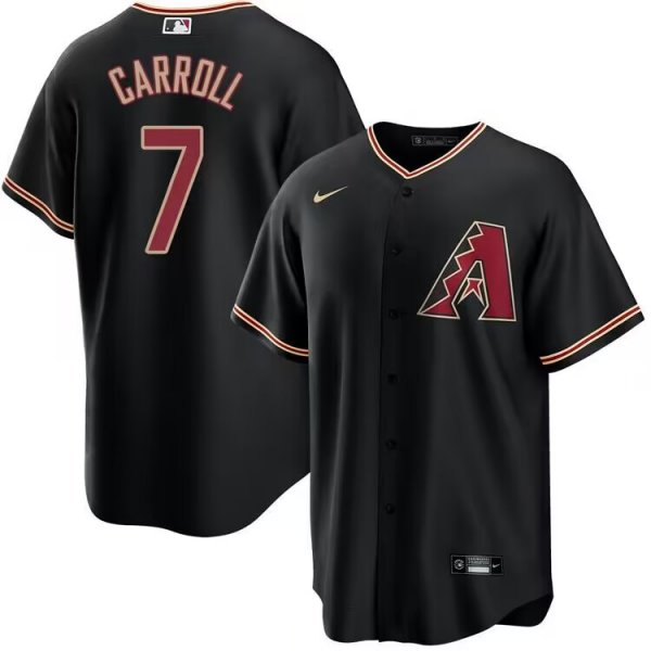 Men's Nike Arizona Diamondbacks #7 Corbin Carroll Alternate Black Jersey