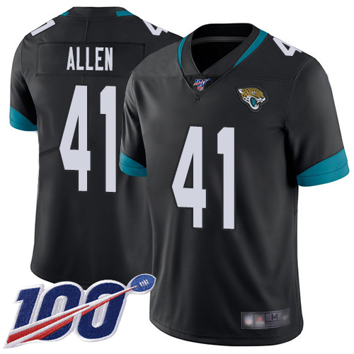 Jacksonville Jaguars #41 Josh Allen Black Team Color Men's Stitched NFL 100th Season Vapor Limited Jersey