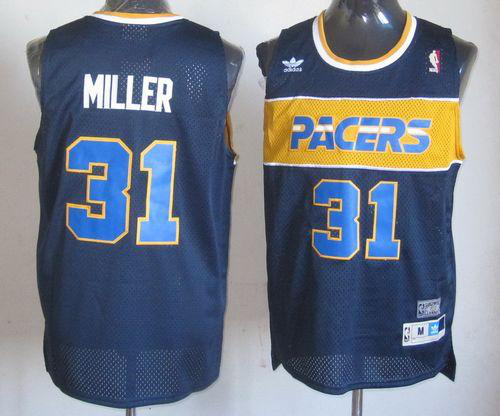 Men's Mitchell and NessIndiana Pacers #31 Reggie Miller Blue Stitched NBA Jersey