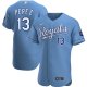 Men's Nike Kansas City Royals #13 Salvador Perez Light Blue Alternate 2020 Player MLB Jersey