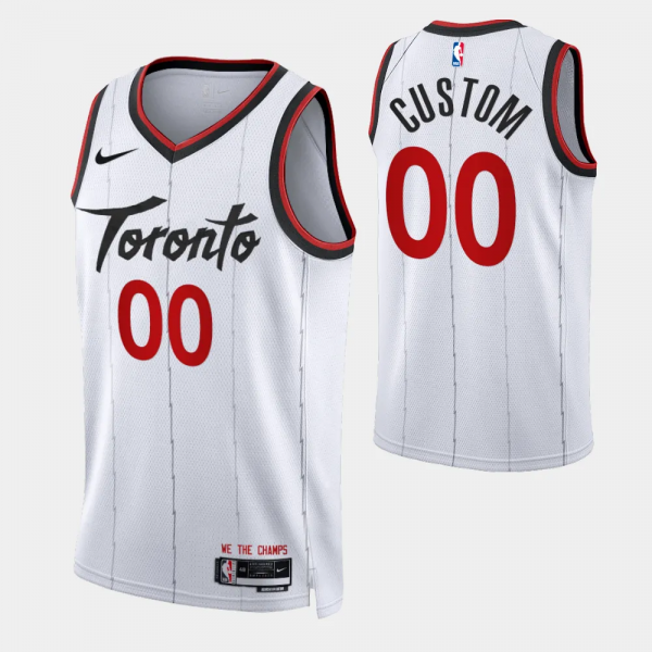 2023-24 Toronto Raptors Association Edition #00 Custom White Swingman Jersey