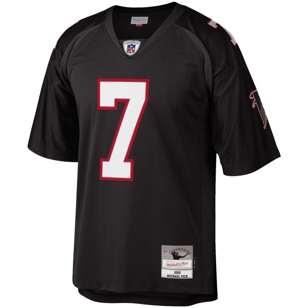 Men's Atlanta Falcons Michael Vick Mitchell & Ness Black Big & Tall 2002 Retired Player Replica Jersey