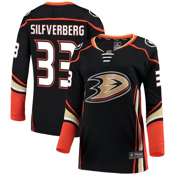 Women's Anaheim Ducks Jakob Silfverberg Fanatics Black Breakaway Jersey