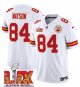 Men's Kansas City Chiefs #84 Justin Watson White Super Bowl LIX F.U.S.E. Vapor Limited Stitched Jersey