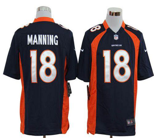 Nike Denver Broncos #18 Peyton Manning Navy Blue Alternate Men's Stitched NFL Game Jersey