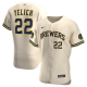 Men's Milwaukee Brewers #22 Christian Yelich Nike Cream Alternate 2020 Player Jersey