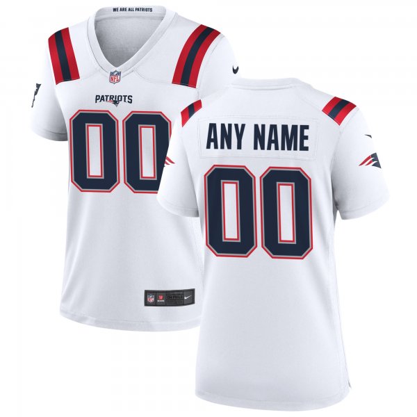 Women's Nike New England Patriots White Custom Game Jersey