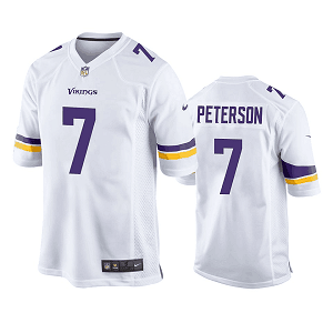 Men's Minnesota Vikings #7 Patrick Peterson White Game Jersey