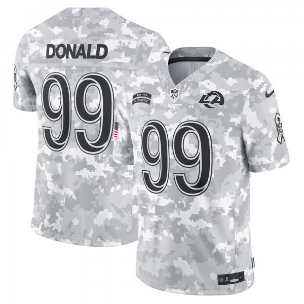 Men's Los Angeles Rams #99 Aaron Donald Nike Arctic Camo 2024 Salute to Service Retired Player Limited Jersey