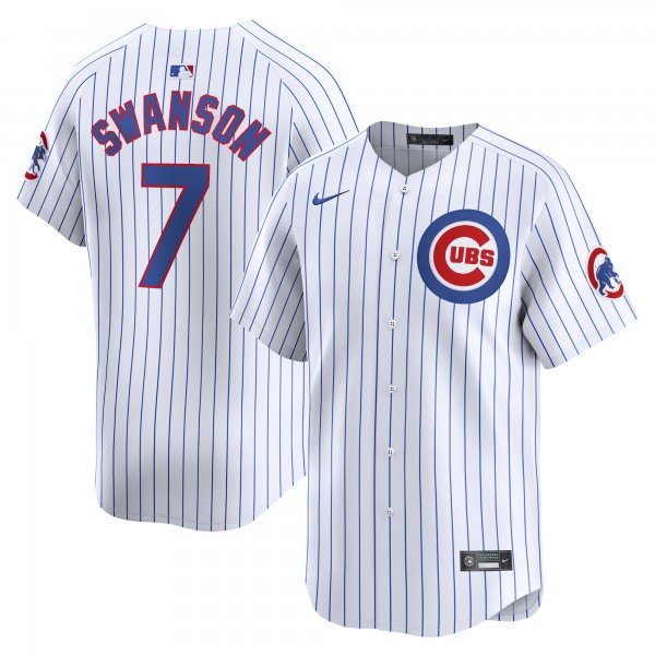 Men's Chicago Cubs Dansby Swanson Nike White Home Limited Player Jersey