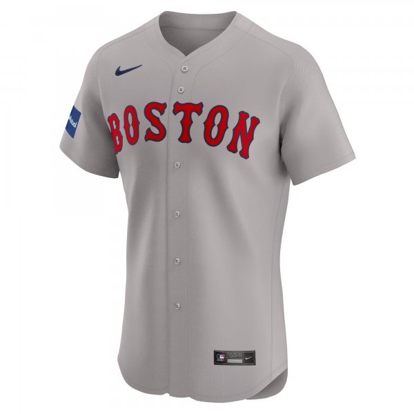 Men's Boston Red Sox Nike No Color Road Elite Patch Jersey