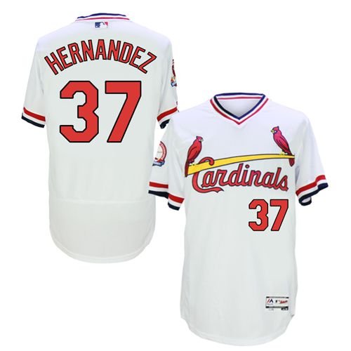 St. Louis Cardinals #37 Keith Hernandez White Flexbase Collection Cooperstown Stitched MLB Jersey