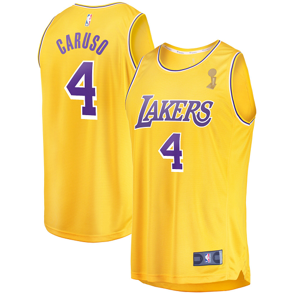 Men's Los Angeles Lakers Alex Caruso Fanatics Branded Gold 2020 NBA Finals Champions Fast Break Replica Jersey - Icon Edition