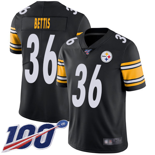 Pittsburgh Steelers #36 Jerome Bettis Black Team Color Men's Stitched NFL 100th Season Vapor Limited Jersey