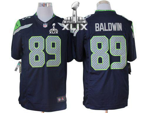 Nike Seattle Seahawks #89 Doug Baldwin Steel Blue Team Color Super Bowl XLIX Men's Stitched NFL Limited Jersey