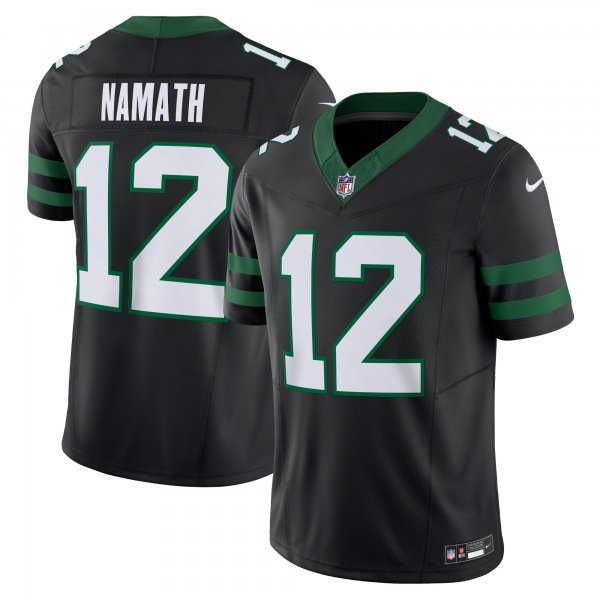 Men's New York Jets #12 Joe Namath Nike Legacy Black Alternate Vapor F.U.S.E. Jersey