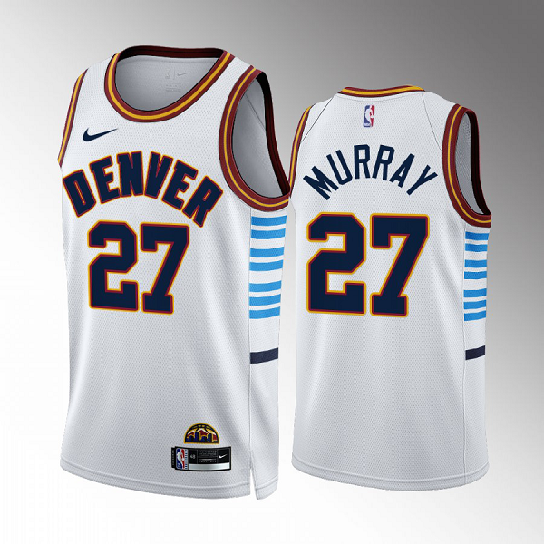 Men's NBA Denver Nuggets Jamal Murray White #27 2022-23 City Edition Jersey