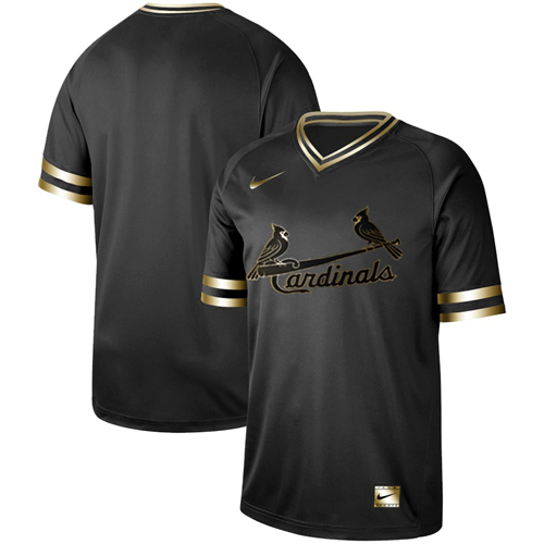 St. Louis Cardinals Blank Black Gold Stitched MLB Jersey