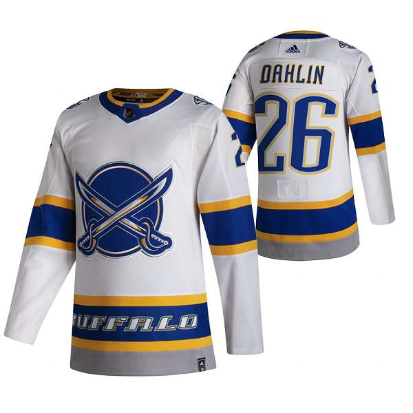 Buffalo Sabres #26 Rasmus Dahlin White Men's Adidas 2020-21 Reverse Retro Alternate NHL Jersey