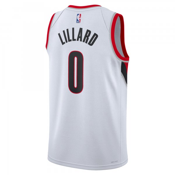 Unisex Portland Trail Blazers Damian Lillard Nike White Swingman Jersey - Association Edition