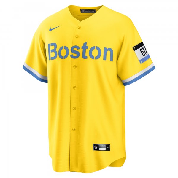 Men's Boston Red Sox Trevor Story Nike Gold City Connect Replica Player Jersey