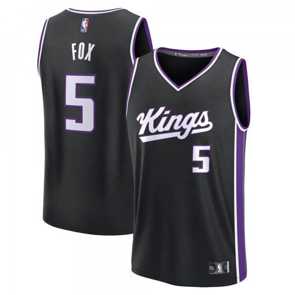 Youth Sacramento Kings De'Aaron Fox Fanatics Black Fast Break Replica Player Jersey - Icon Edition