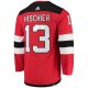 Men's New Jersey Devils Nico Hischier adidas Red Home Primegreen Player Jersey