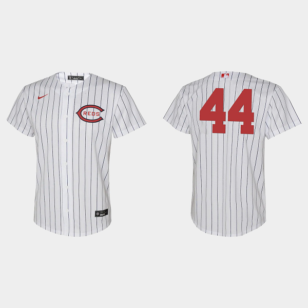 Youth Cincinnati Reds #44 Aristides Aquino White 2022 Field of Dreams Jersey