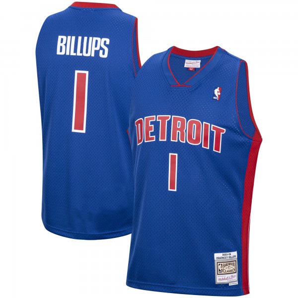 Men's Detroit Pistons Chauncey Billups Mitchell & Ness Royal 2003/04 Hardwood Classics Swingman Jersey