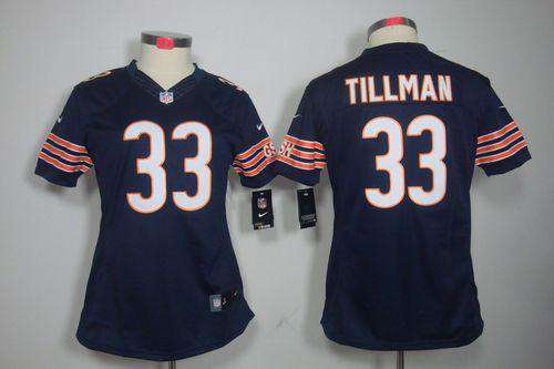 Nike Chicago Bears #33 Charles Tillman Navy Blue Team Color Women's Stitched NFL Limited Jersey