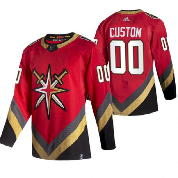 Men's Vegas Golden Knights Custom 2021 Reverse Retro Red Jersey