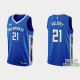 Men's Milwaukee Bucks #21 Jrue Holiday 2022-23 City Edition Blue NBA Jersey