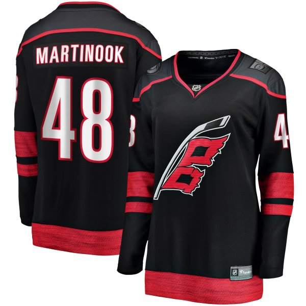 Women's Carolina Hurricanes Jordan Martinook Fanatics Black Home Breakaway Player Jersey