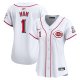 Women's Cincinnati Reds Nike White #1 Mom Home Limited Jersey