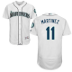 Seattle Mariners #11 Edgar Martinez White Flexbase Collection Stitched MLB Jersey