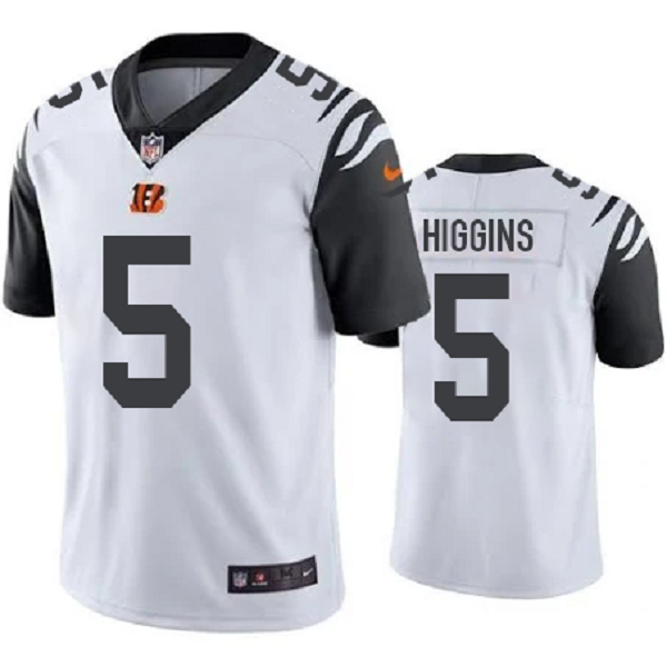 Men's Cincinnati Bengals #5 Tee Higgins Nike White Limited Game Player Jersey