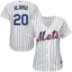 New York Mets #20 Pete Alonso White(Blue Strip) Home Women's Stitched MLB Jersey