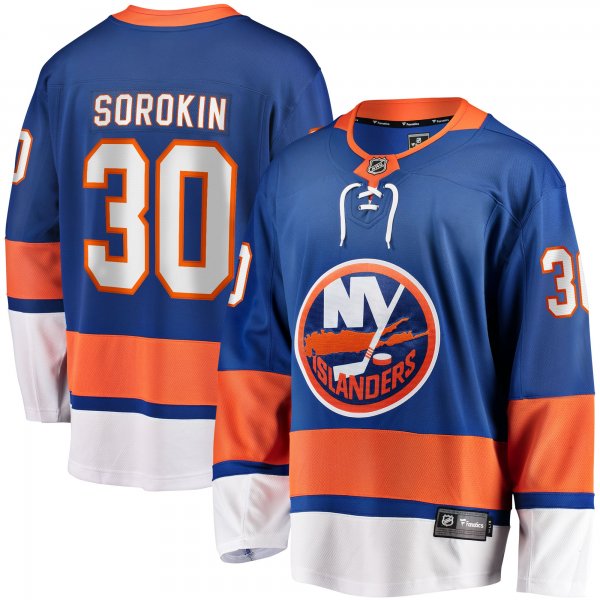 Men's New York Islanders Ilya Sorokin Fanatics Royal Home Breakaway Player Jersey