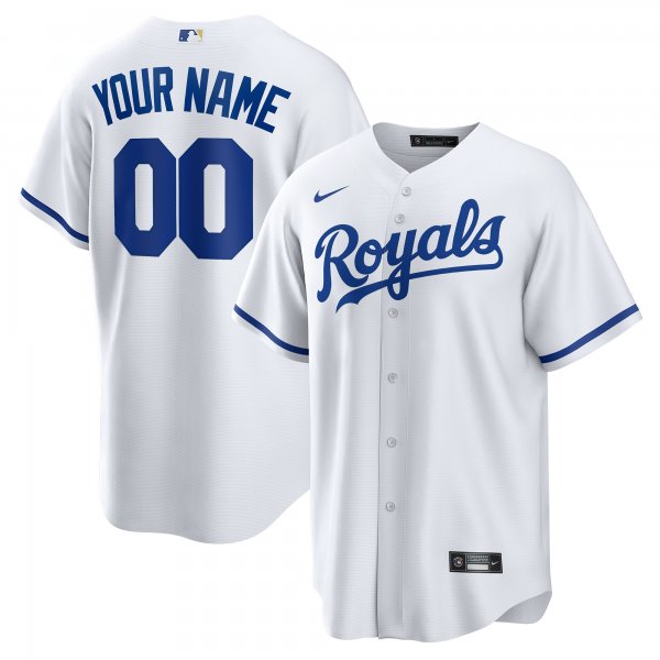 Men's Kansas City Royals Nike White Replica Custom Jersey