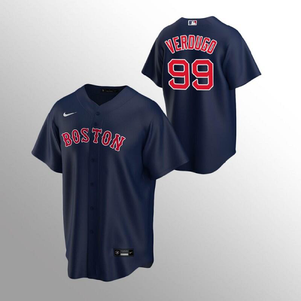 Men's Boston Red Sox #99 Alex Verdugo Navy Cool Base Jersey