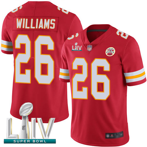 Kansas City Chiefs #26 Damien Williams Red Team Color Super Bowl LIV Bound Men's Stitched NFL Vapor Untouchable Limited Jersey