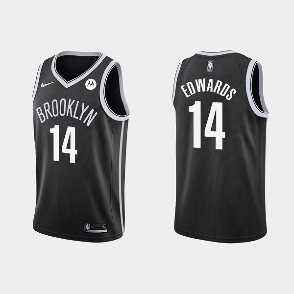 Men's Brooklyn Nets #14 Kessler Edwards Swingman Icon Edition Black NBA Jersey