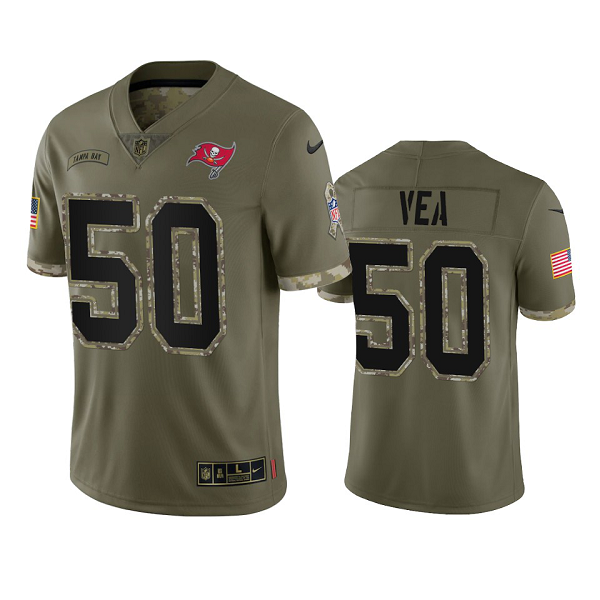 Tampa Bay Buccaneers Vita Vea Olive 2022 Salute To Service Jersey #50