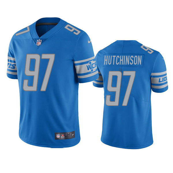 Men's Detroit Lions Aidan Hutchinson Light Blue 2022 NFL New Draft Vapor Limited Jersey