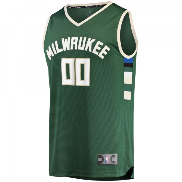 Men's Milwaukee Bucks Fanatics Hunter Green Fast Break Custom Replica Jersey - Icon Edition