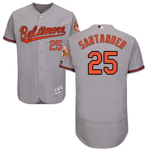 Baltimore Orioles #25 Anthony Santander Grey Flexbase Collection Stitched MLB Jersey